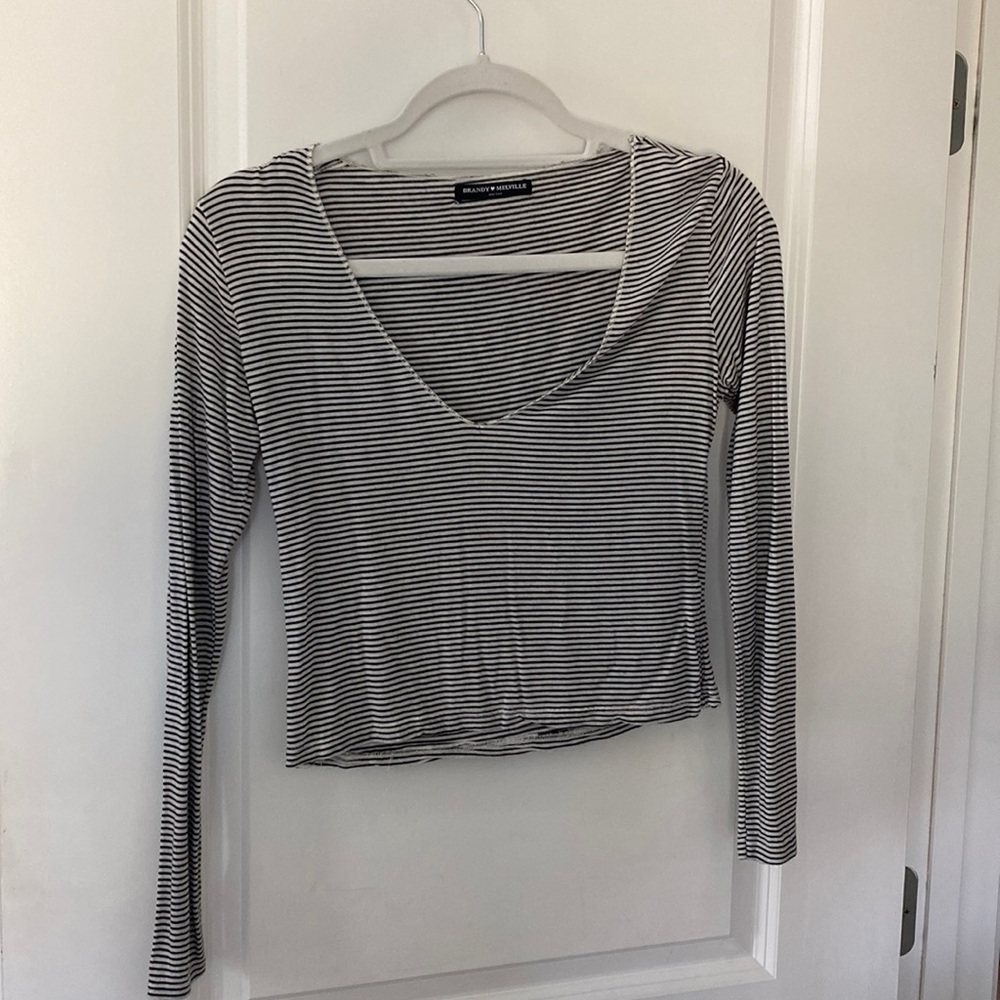 Brandy Melville cropped striped shirt